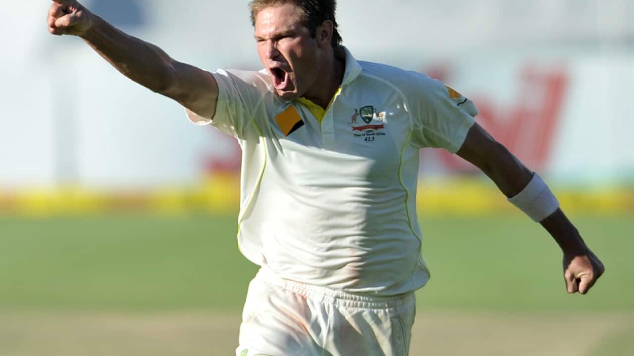 Ryan Harris reacts during the Cape Town test