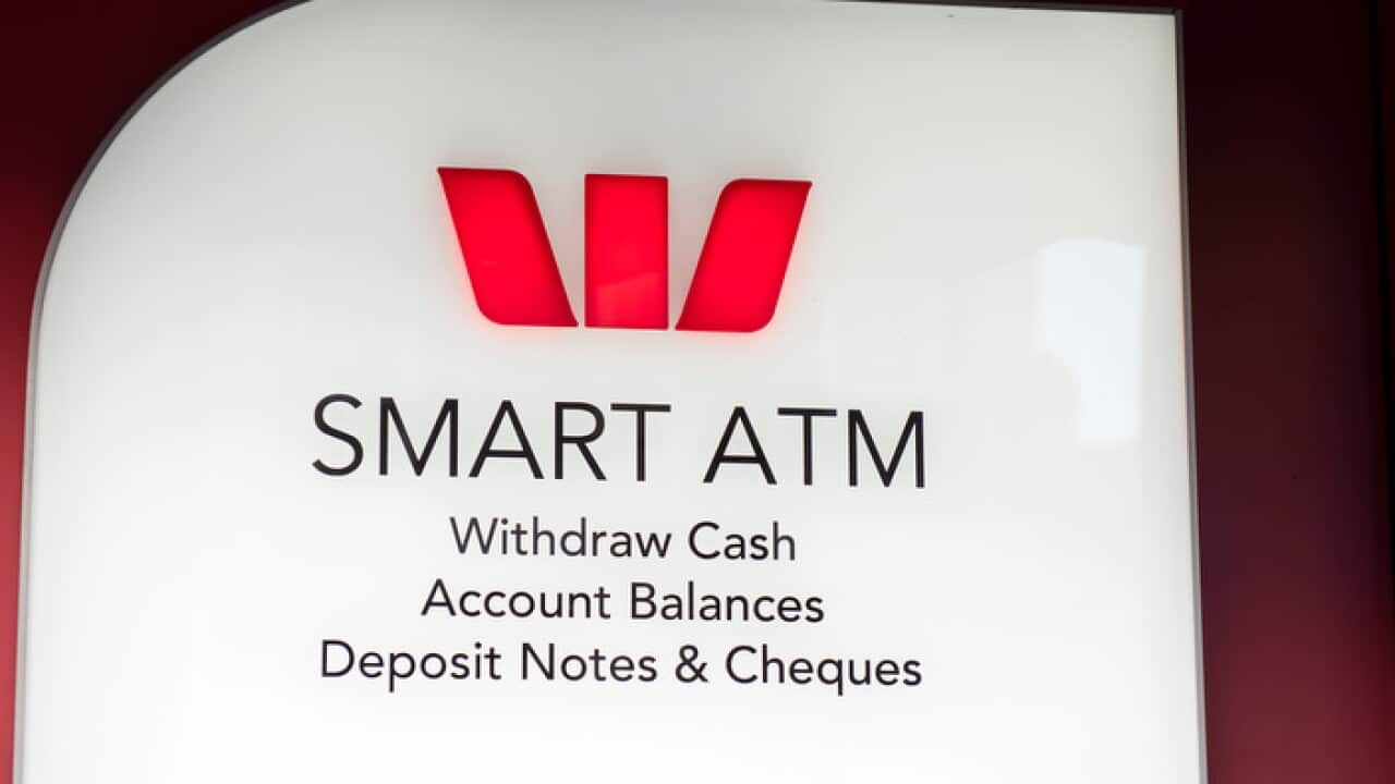 Westpac Bank signage is seen in Melbourne, Sunday, 5 May 2019. Westpac is due to deliver in financial half year results tomorrow, Monday 6 May, 2019. (AAP Image/Ellen Smith) NO ARCHIVING