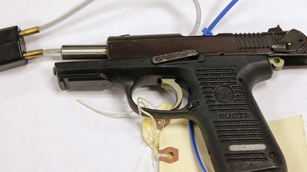 A Ruger pistol used by Boston Marathon bomber Dzhokhar Tsarnaev