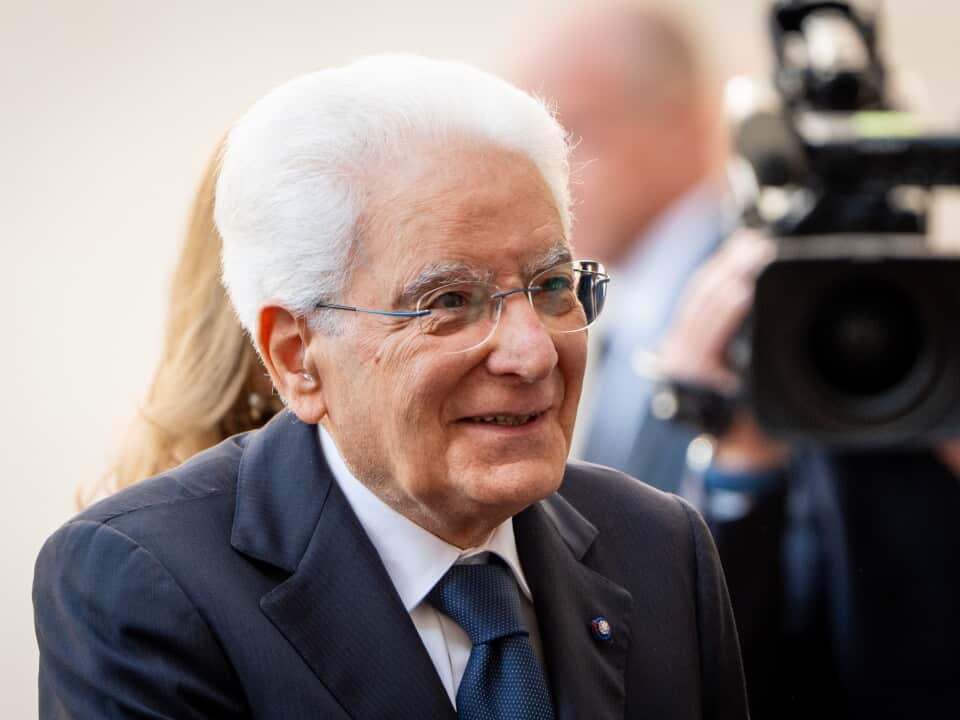 The President of the Italian Republic Sergio Mattarella.