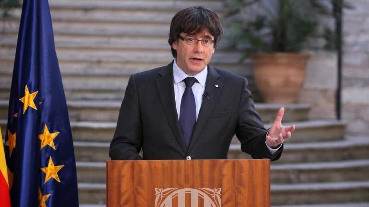 Sacked Catalan president Carles Puigdemont is defiant.