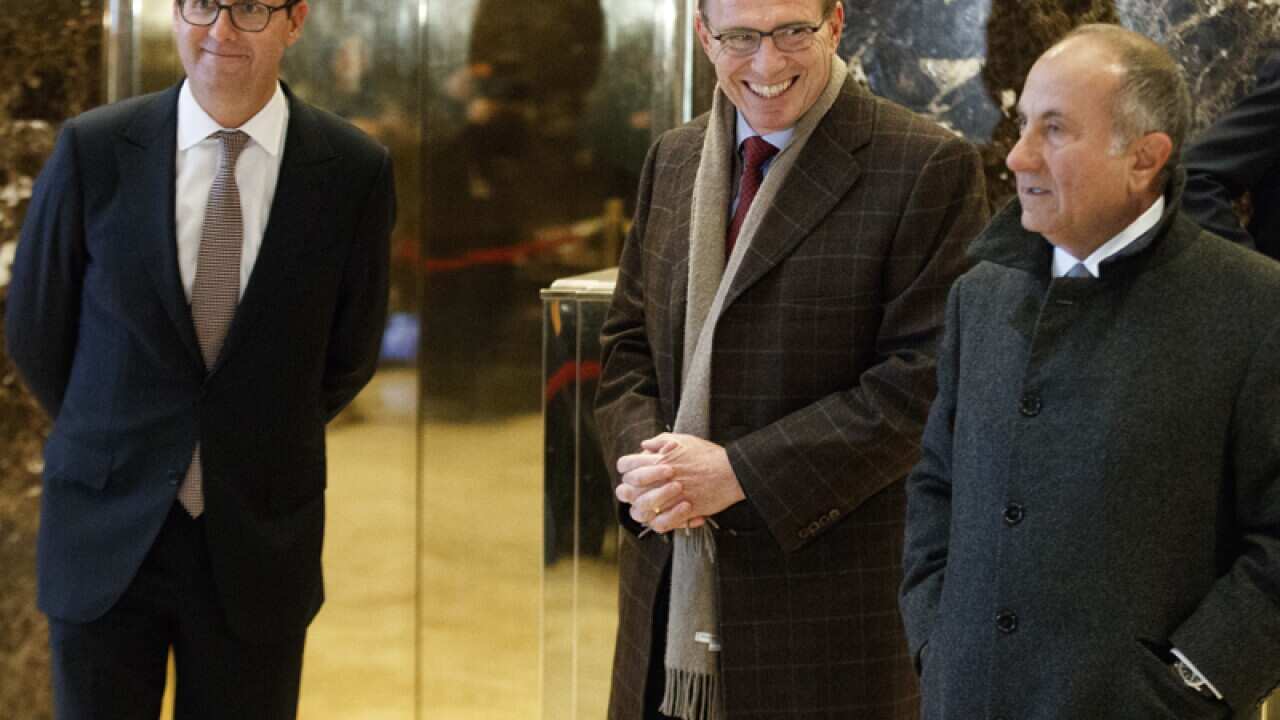 Executives from BHP Billiton Geoff Healy, and Andrew Mackenzie