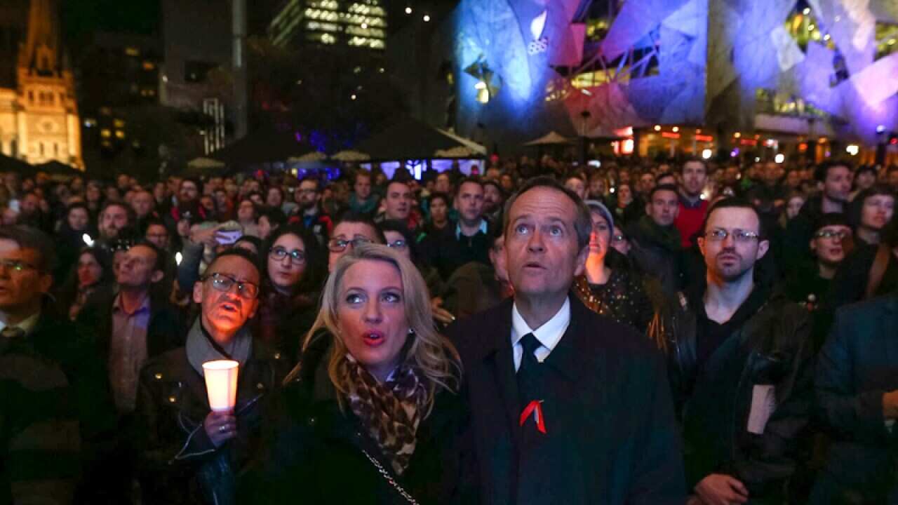 Opposition Leader Bill Shorten and wife Chloe Shorten