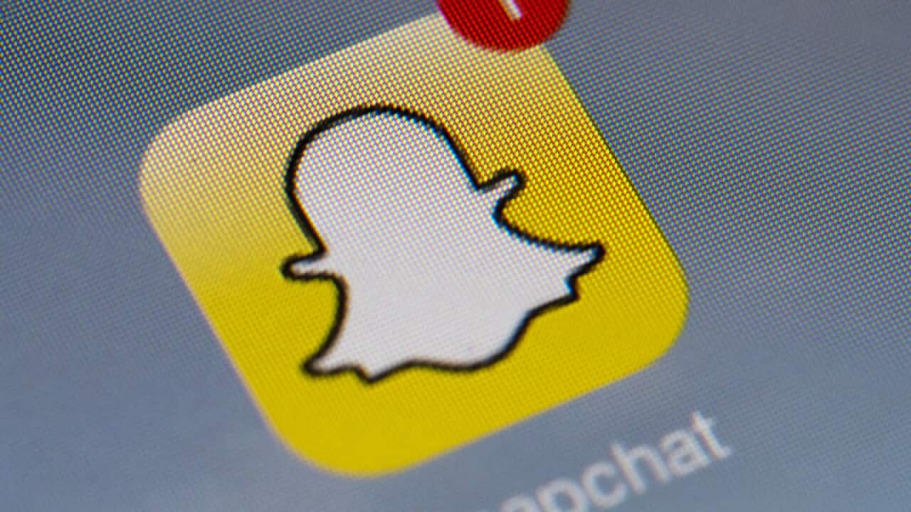 The logo of mobile app Snapchat