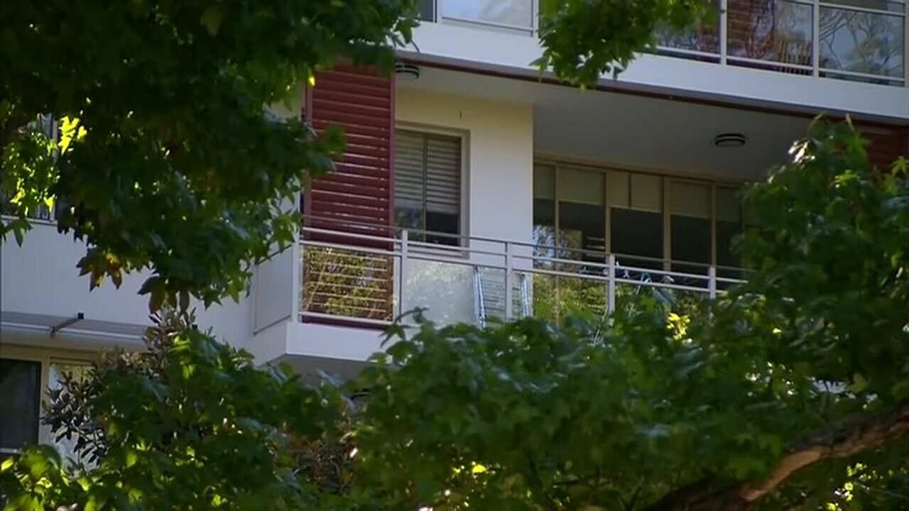 The exterior of the apartment building.