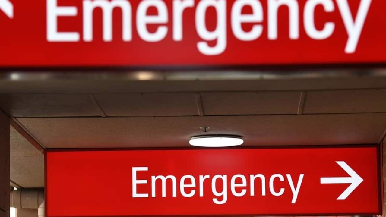 Hospital emergency sign.