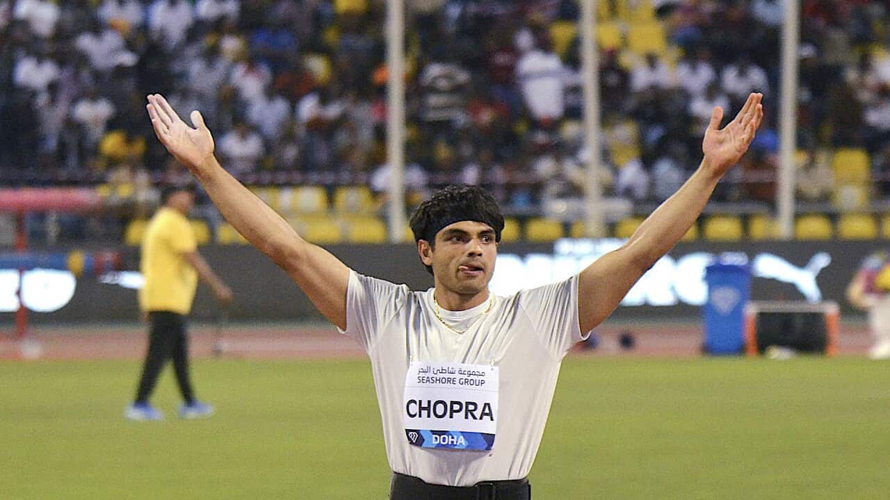 Olympic champion javelin thrower Neeraj Chopra wins gold during the Doha Diamond League