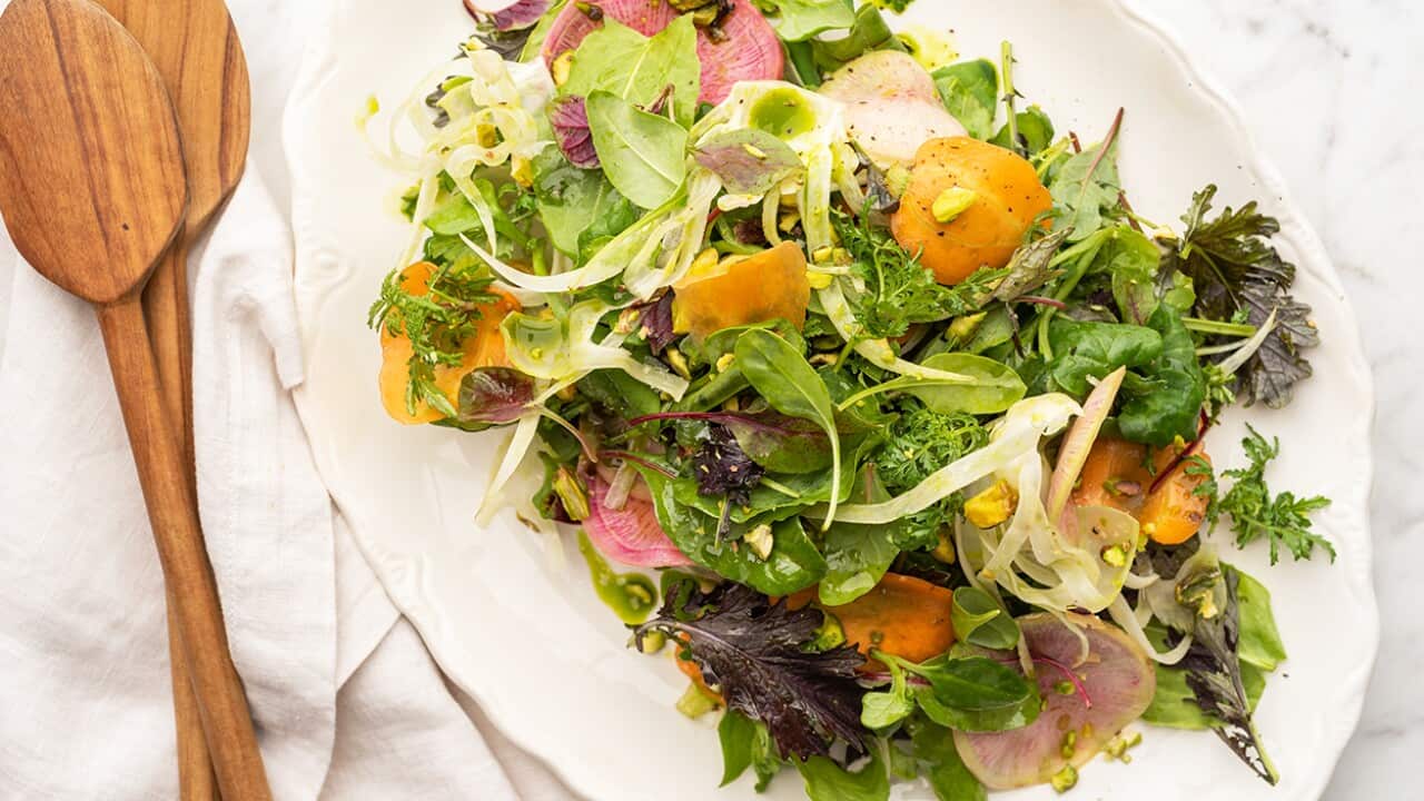 Farmer’s market salad with basil vinaigrette