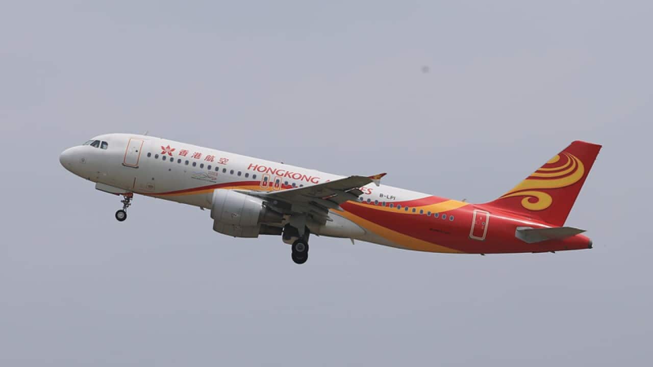 A jet plane of Hainan Airlines