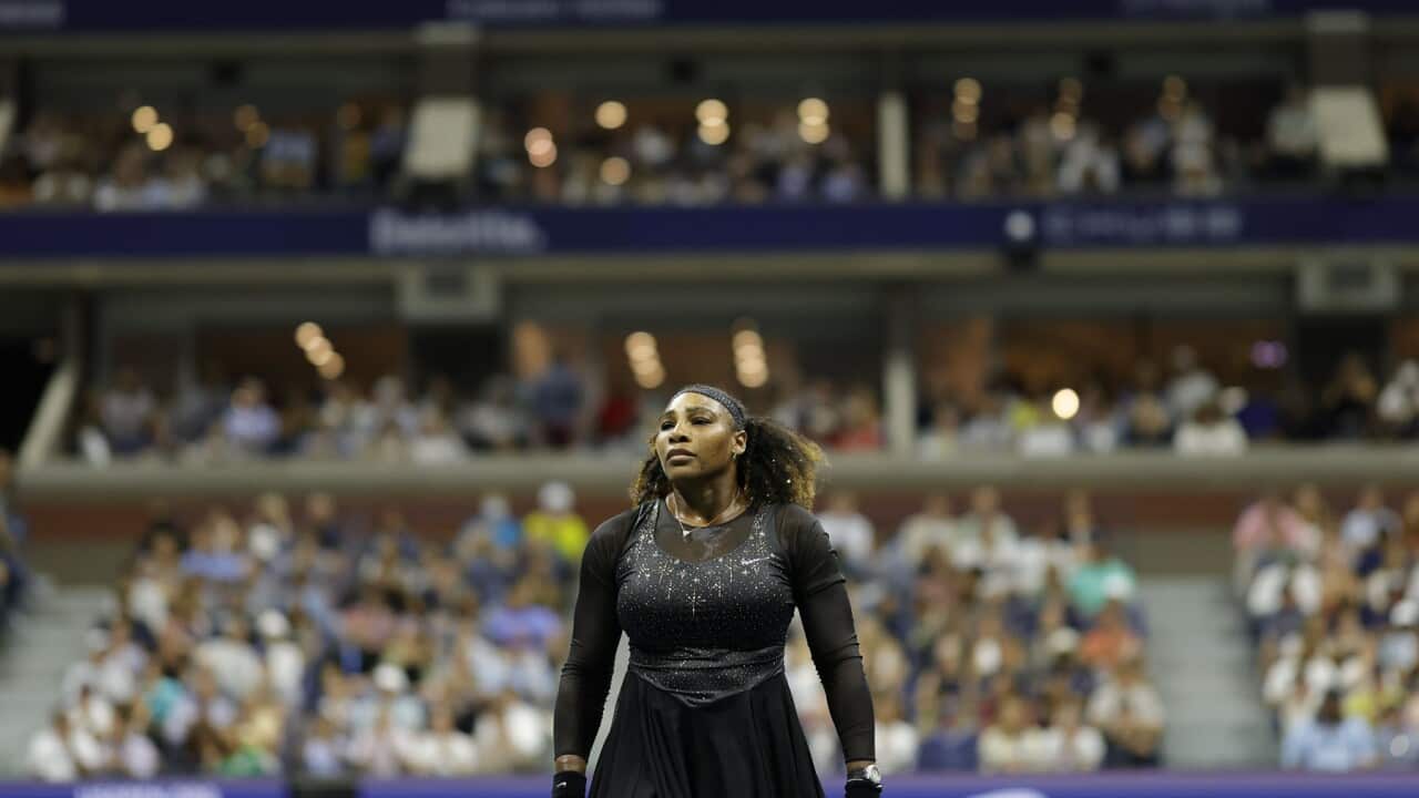 Serena Williams on court at the US Open (AAP).jpg