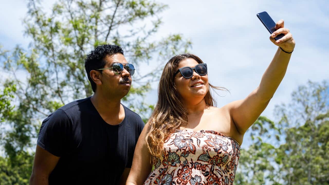 Aboriginal Couple Taking Selfie