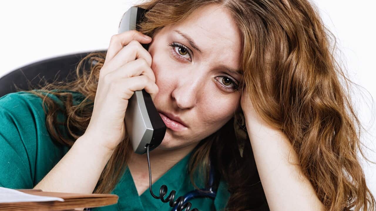 A stressed-out care worker
