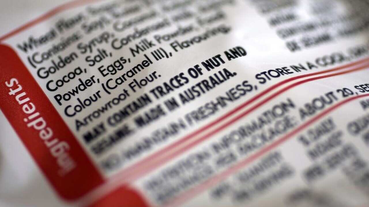 A food warning label