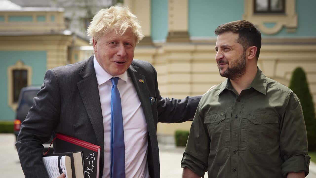 UK Prime Minister Boris Johnson and Ukrainian President Volodymyr Zelenskyy