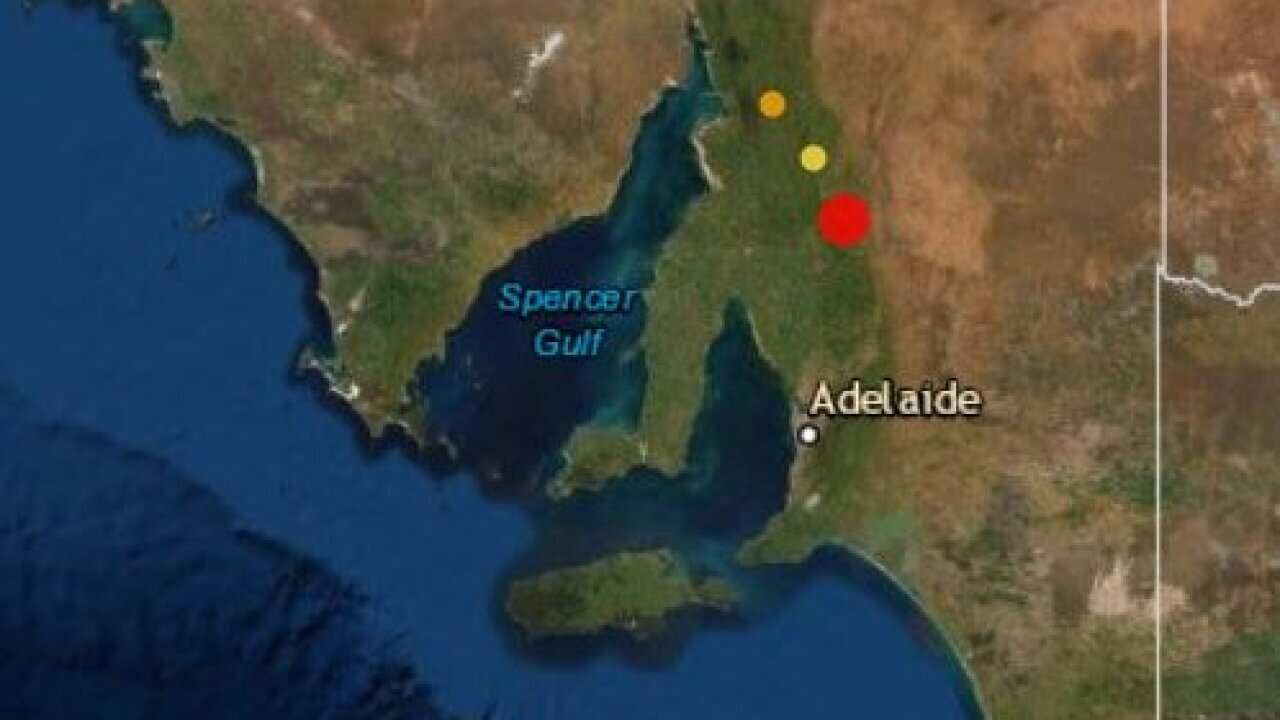 The earthquake struck at Burra, north of Adelaide.