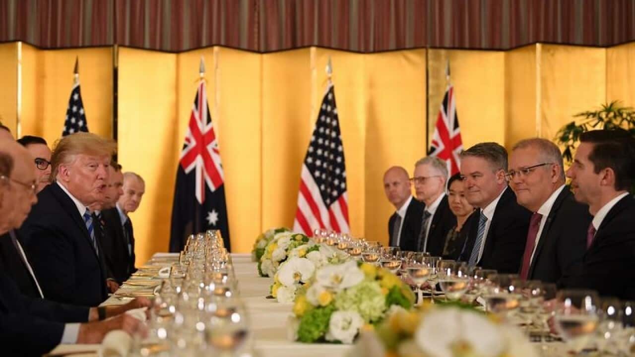 Scott Morrison dining with Donald Trump