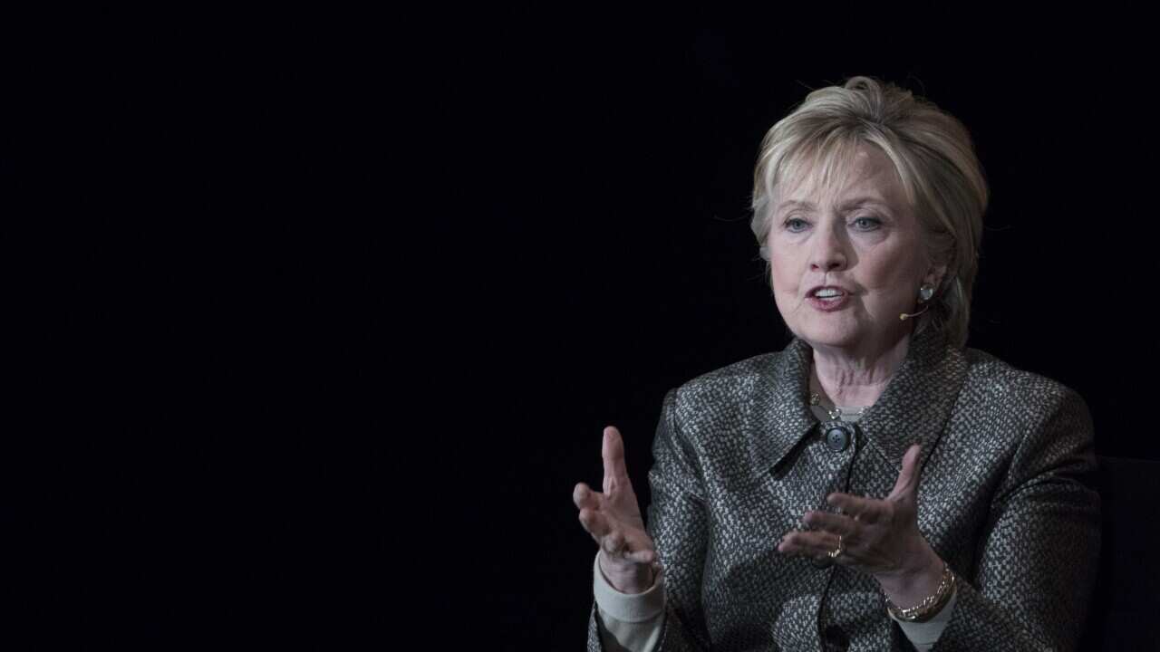 Former Secretary of State Hillary Clinton speaks during the Women in the World Summit.