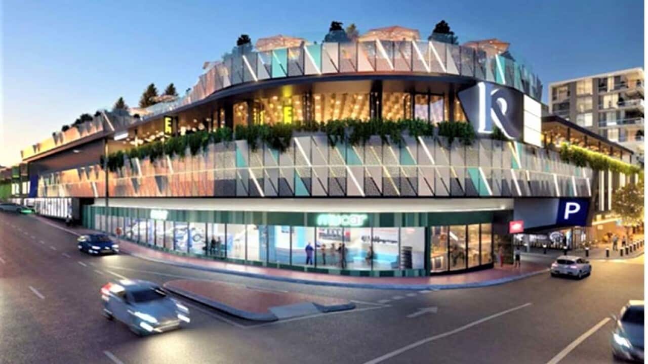 Futuristic image of Perth's Kardinya Park commercial centre.