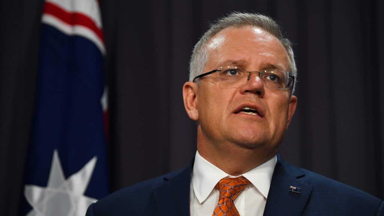 Australian Prime Minister Scott Morrison speaks to the media during a press conference at Parliament House in Canberra, Tuesday, February 25, 2020. (AAP Image/Lukas Coch) NO ARCHIVING