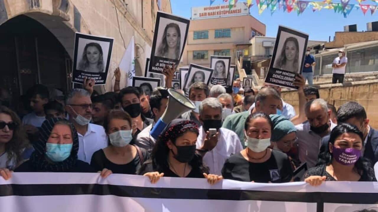 Protest against the killing of HDP member Deniz Poyraz