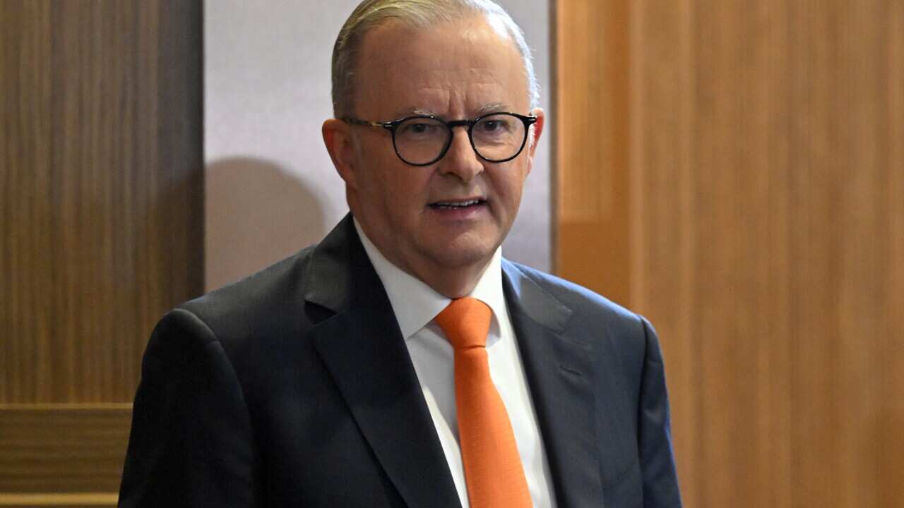 Prime Minister Anthony Albanese at the National Press Club in Canberra, Thursday, January 25, 2024. AAP.