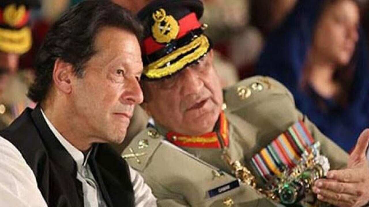Pak army chief Gen Bajwa with PM Imran Khan