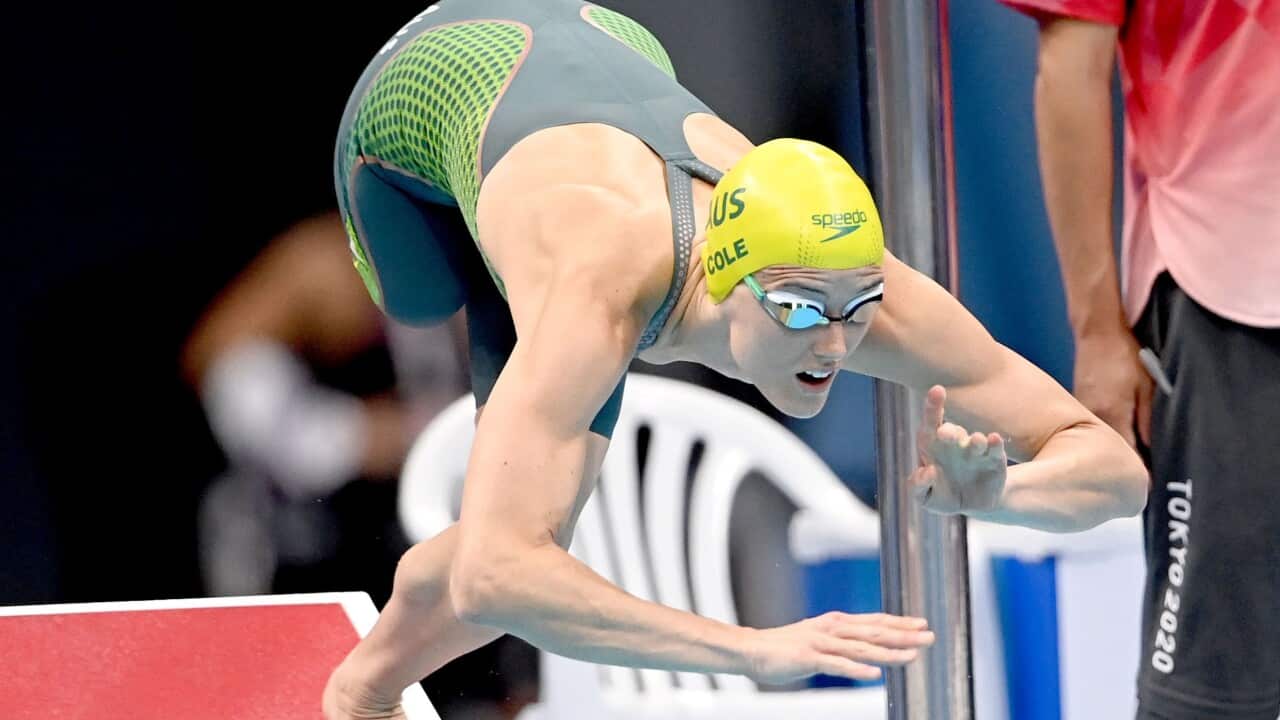 Ellie Cole of Australia in action during the Swimming at the Tokyo Paralympic Games.