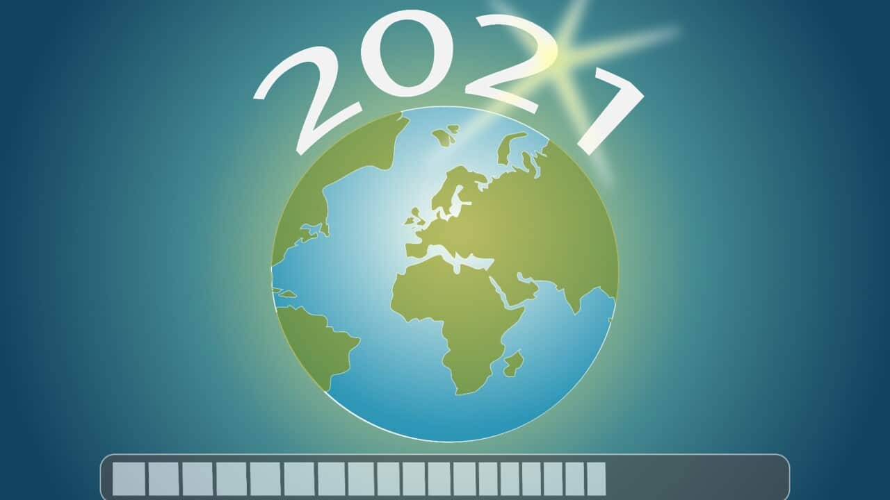 Lockdown 2021 Global Pandemic Background on World Map