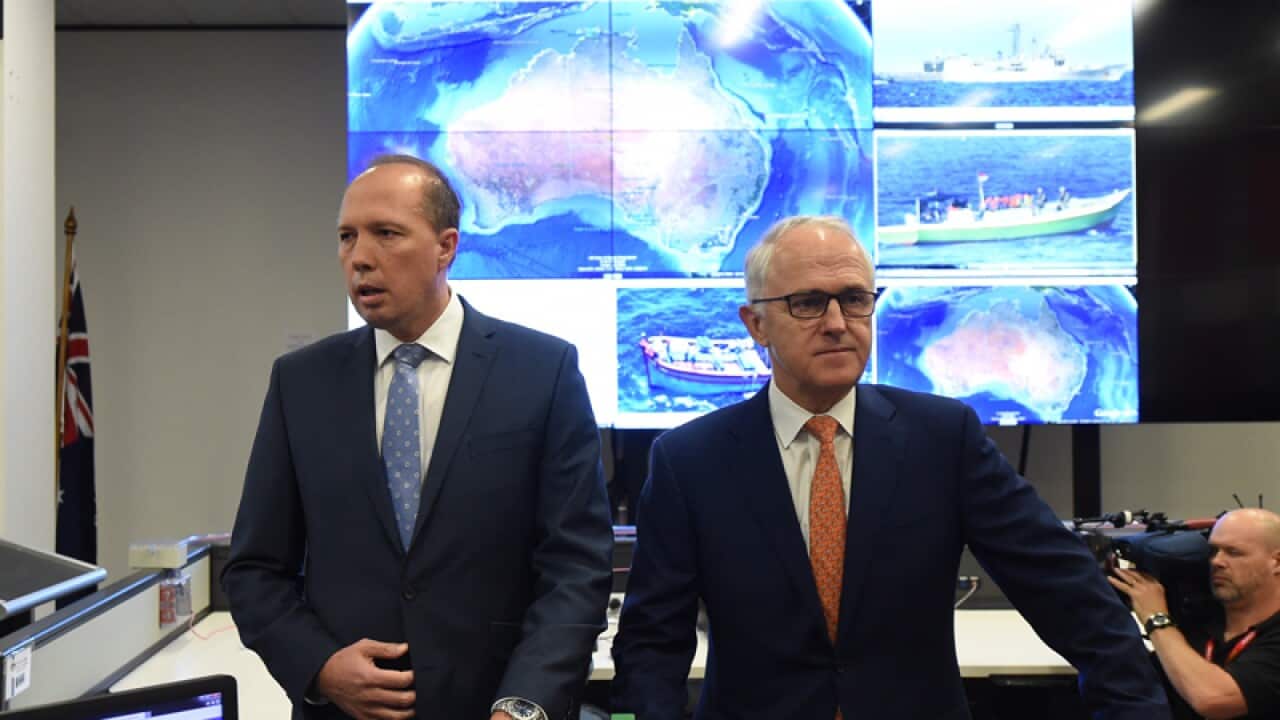 Malcolm Turnbull with Immigration Minister Peter Dutton