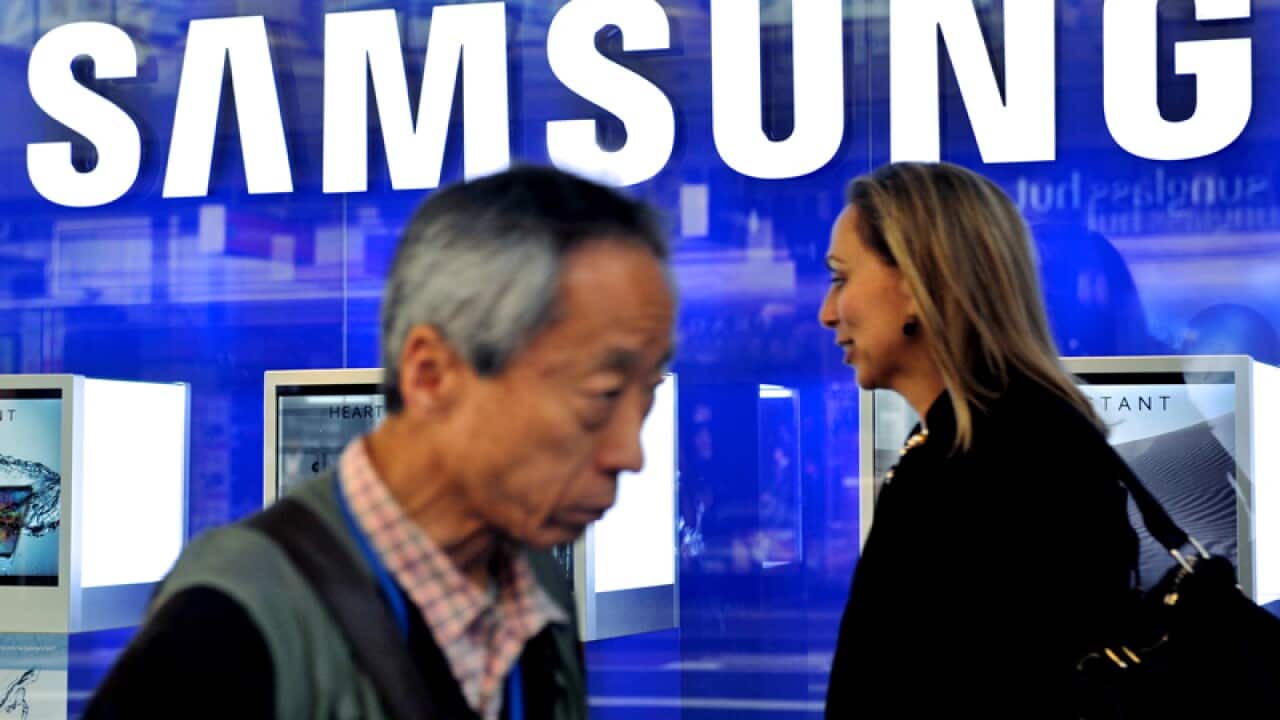 Signage at a Samsung retail store in Sydney