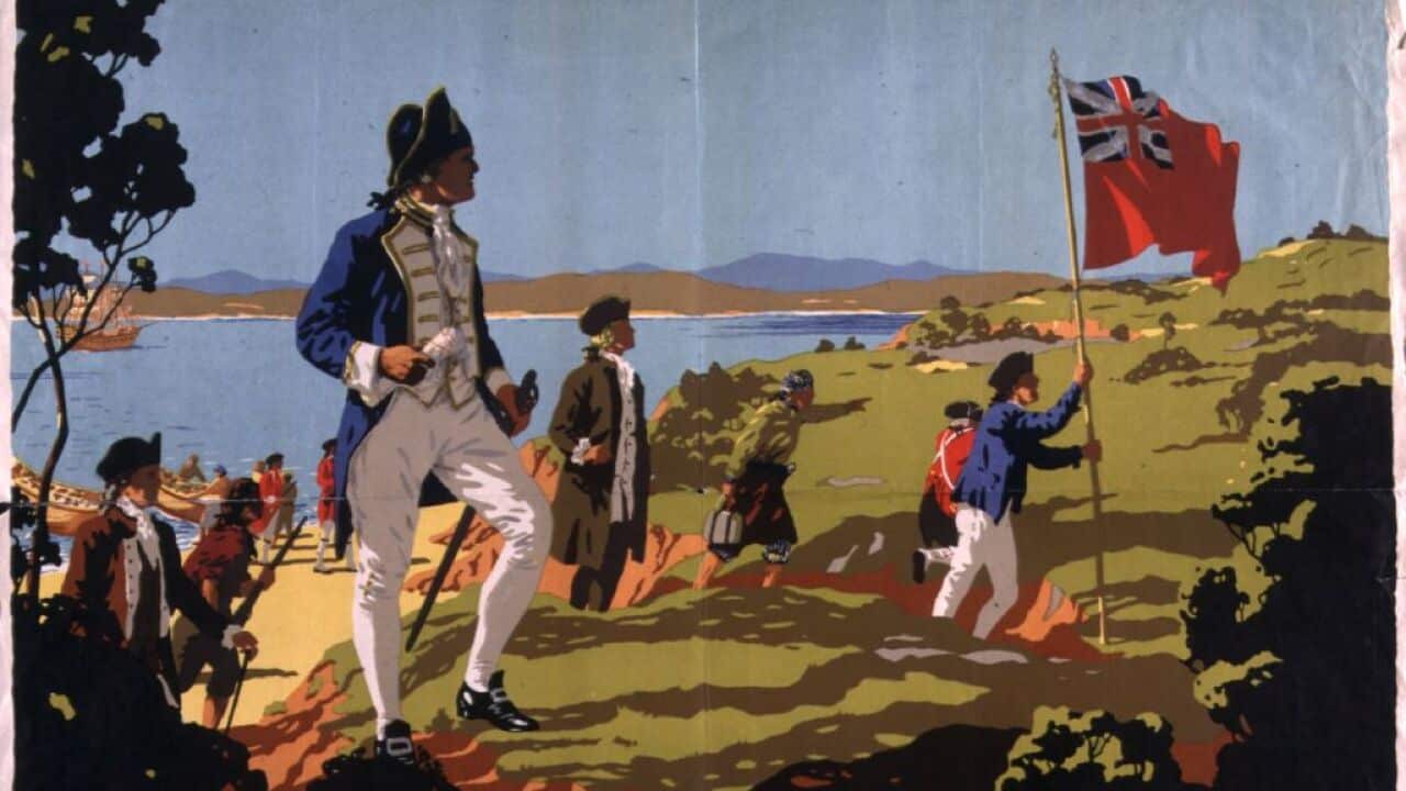 Cook invasion of Australia First Contact painting