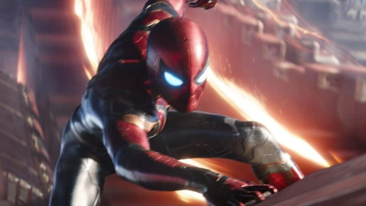 Spider-Man in a scene from Avengers: Infinity War