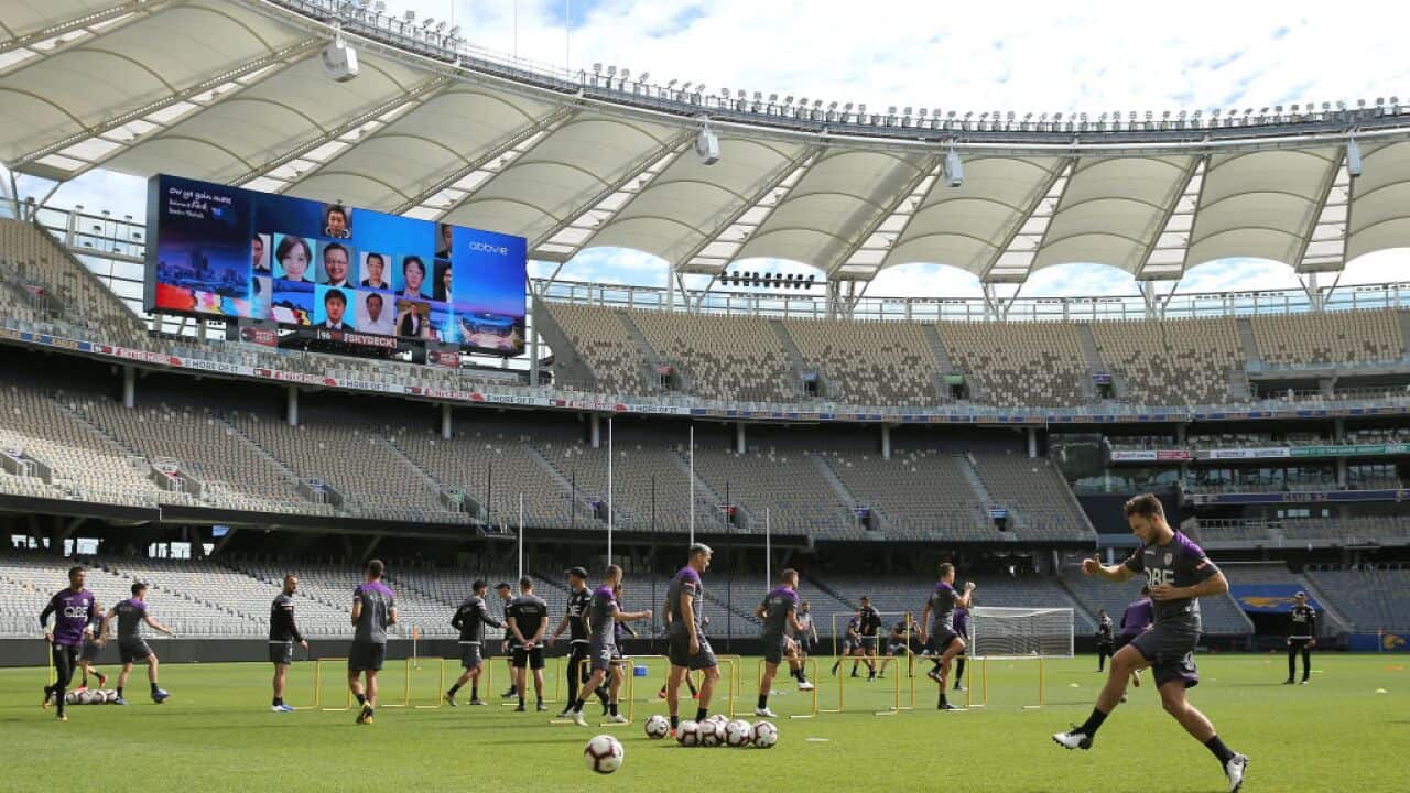 A general view of Optus Stadium in Perth