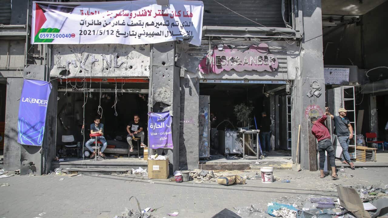 The aftermath of an airstrike on Gaza