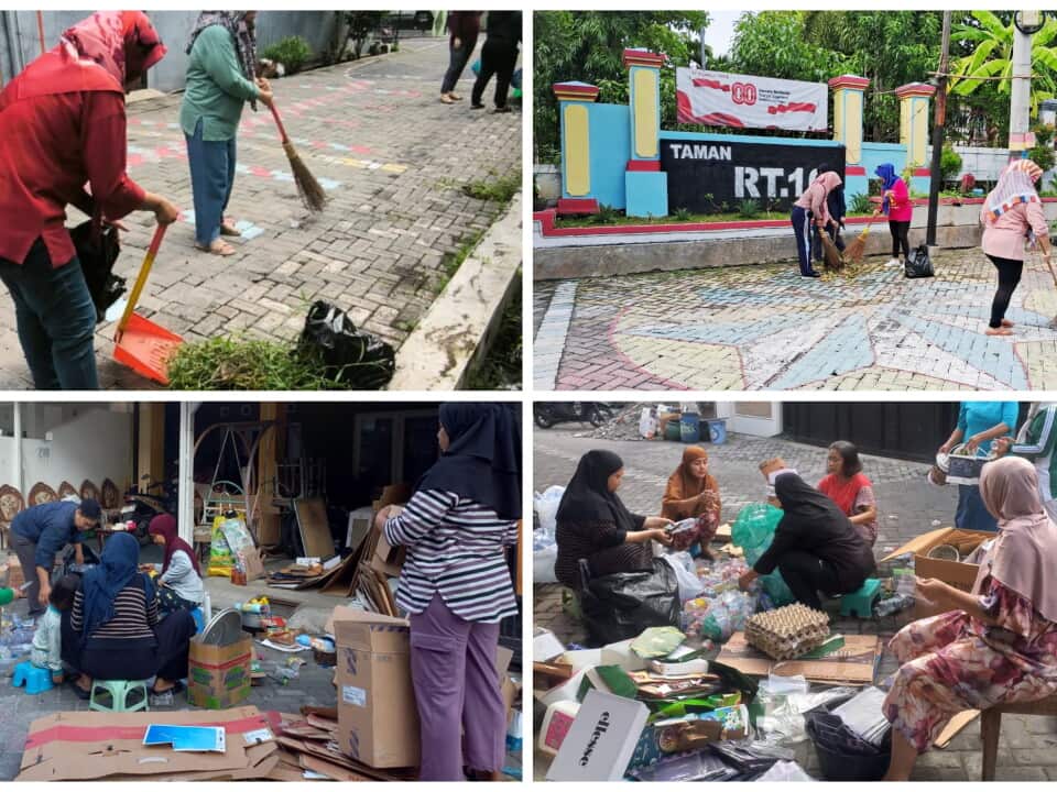 The people from Klipang, the Urban Village of Sendang Mulyo, District Tembalang, Semarang, Central Jawa Klipang engaging in Gotong Royong (mutual cooperation) activities to sort waste and clean up their neighborhood ahead of Indonesia's 80th Independence Day in 2025. Photos Courtesy: Eko Sapti Dyah Prastyan.