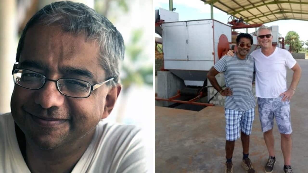 Jekhan Aruliah (left); Raj Janarthanan with his business partner John Tastad (right)