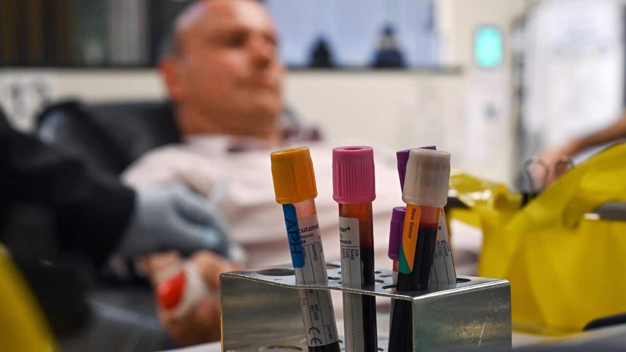 A man donating blood