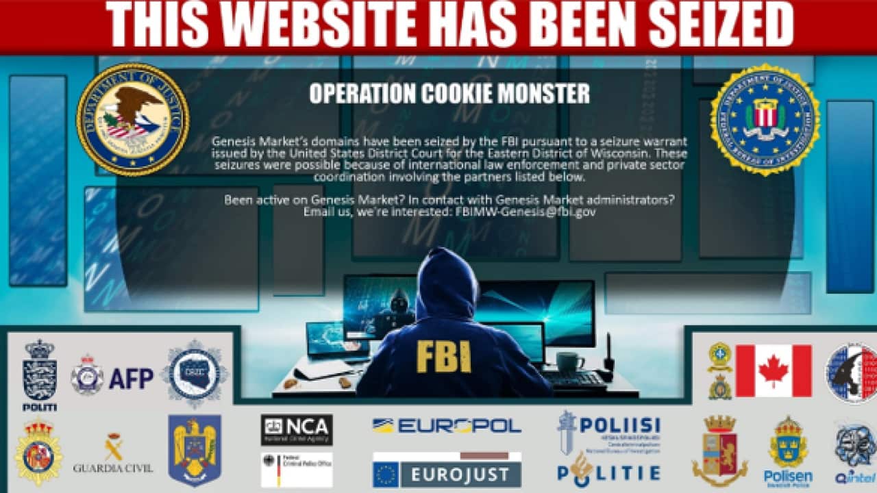 Image issued by the National Crime Agency of a splash page put up where the Genesis Market site used to be cyber.png