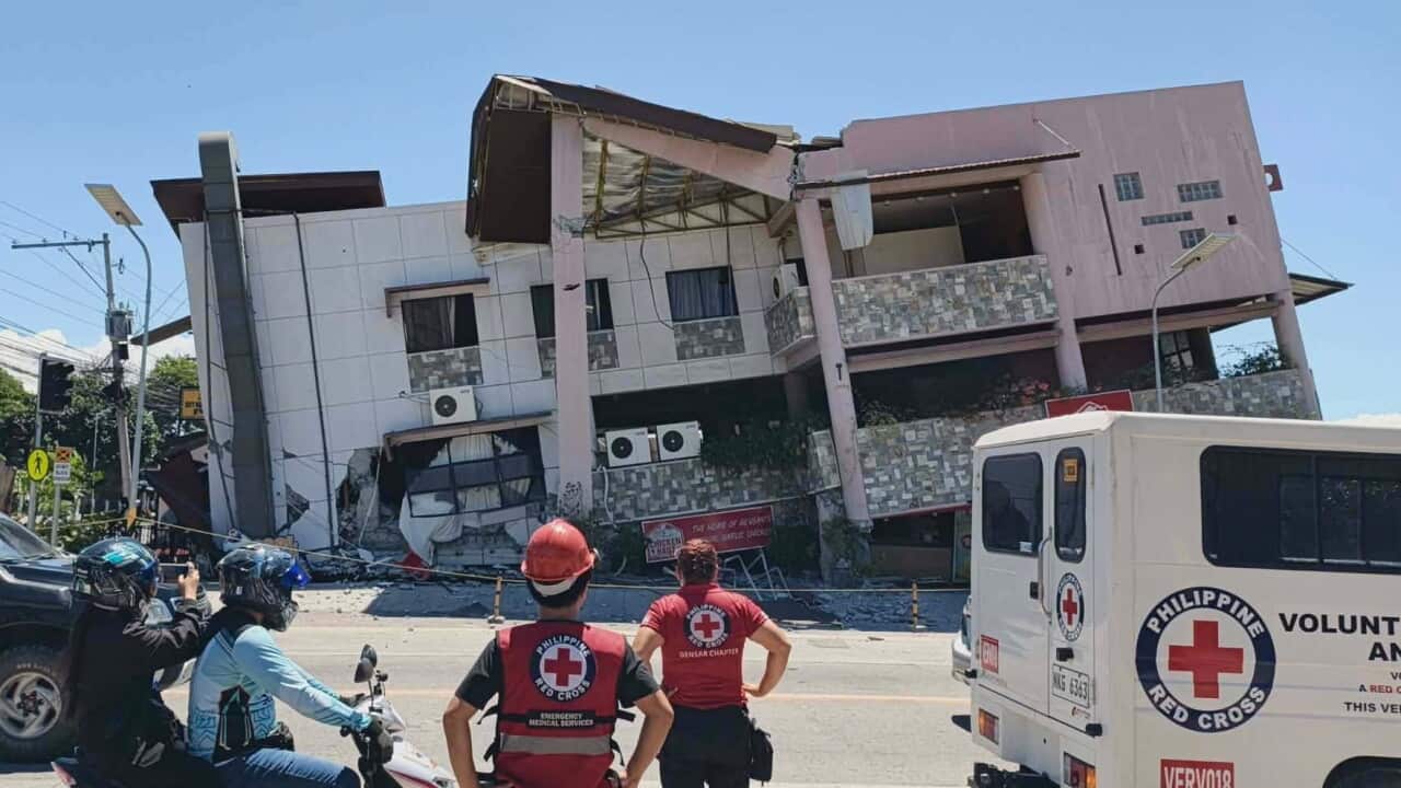 A building collapsed in General Santos City due to the magnitude 7.8 earthquake.