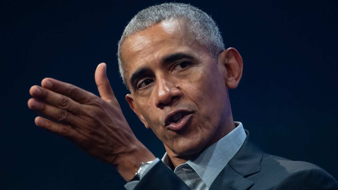 Former US President Barack Obama speaks at at an event in 2019.