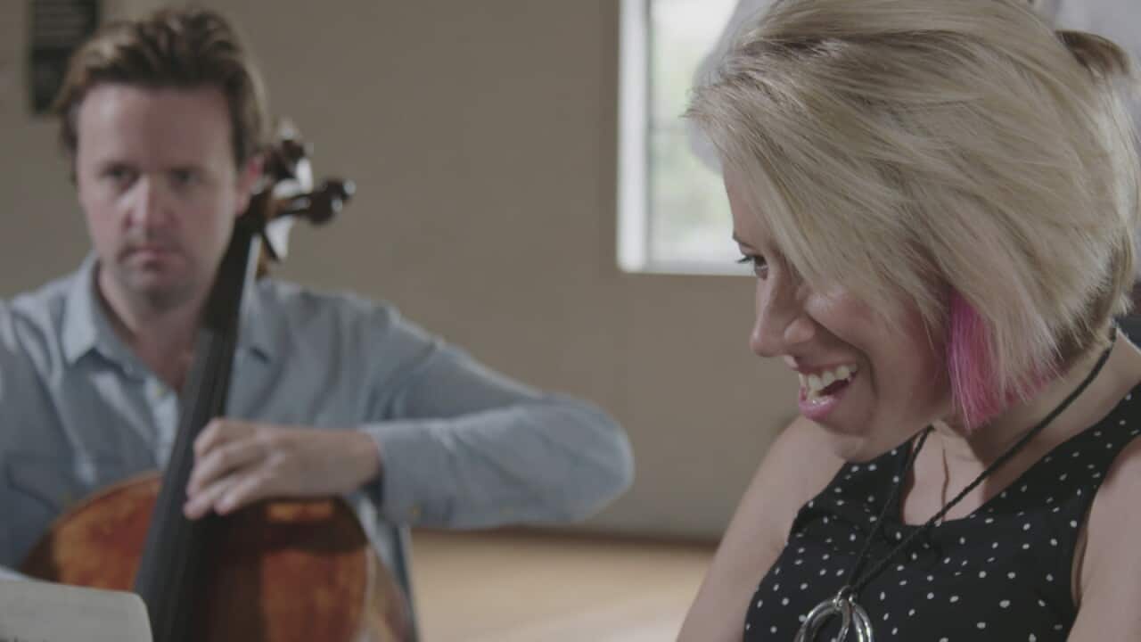 Jess Irwin playing with the Australia Piano Quartet