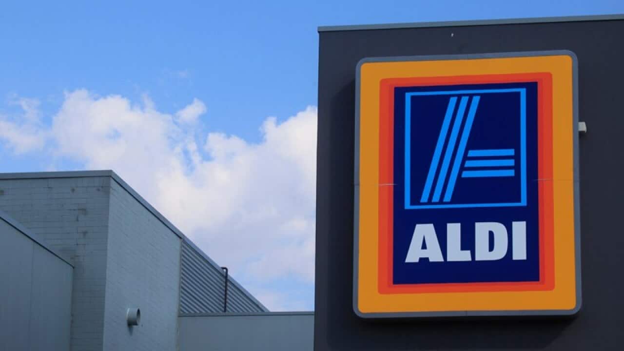 An Aldi supermarket sign