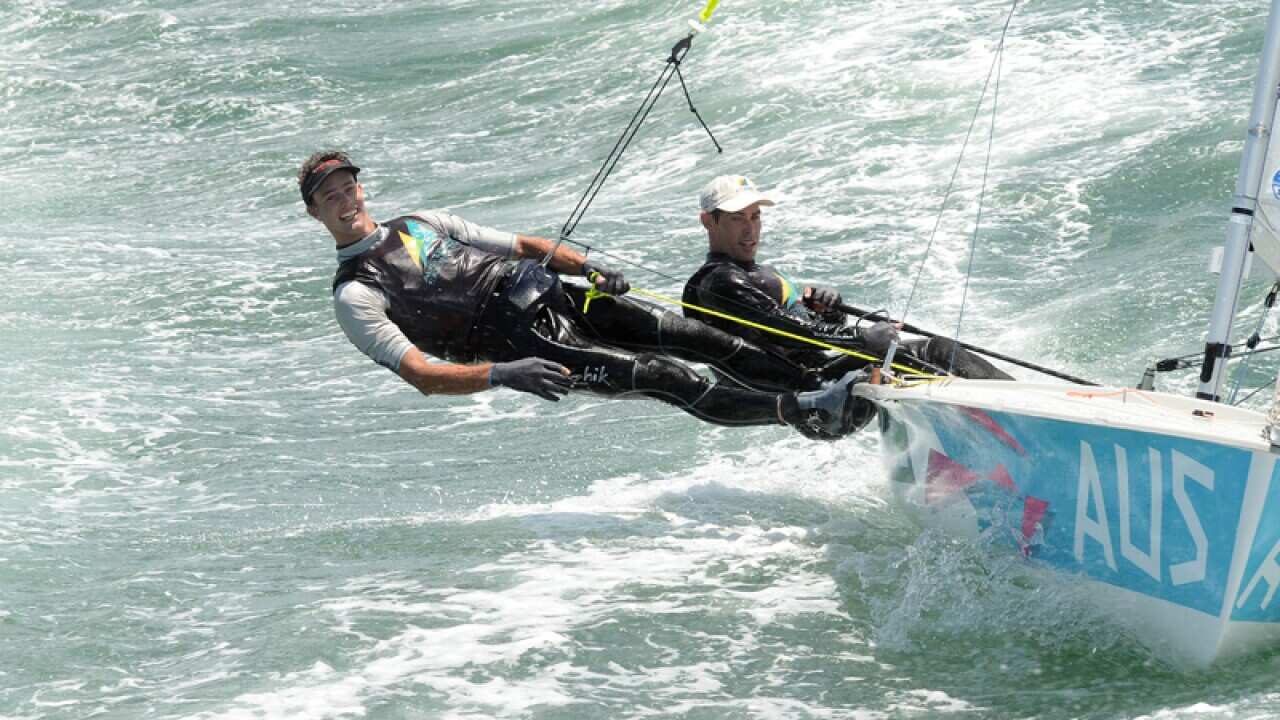 Olympic sailing gold medallist Mathew Belcher (right) and Will Ryan