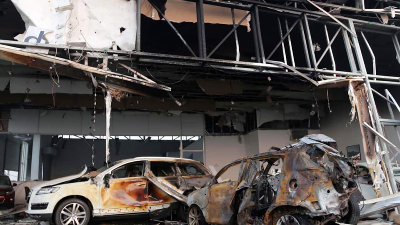 Scenes after a car bomb was detonated in Iraq