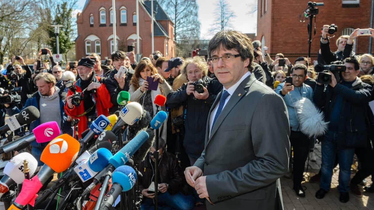 Puigdemont urges dialogue with Madrid after leaving German jail