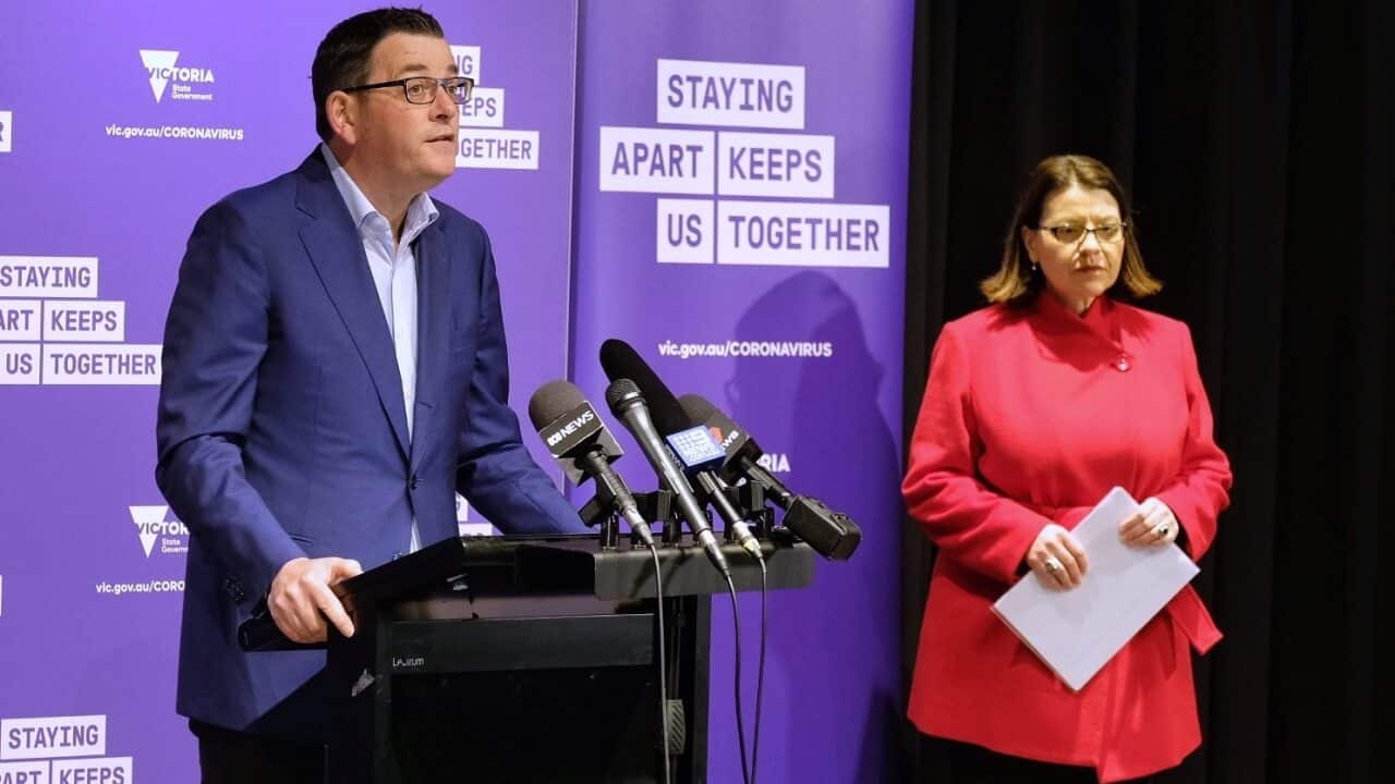 Victorian Premier Daniel Andrews and Victorian Health Minister Jenny Mikakos.