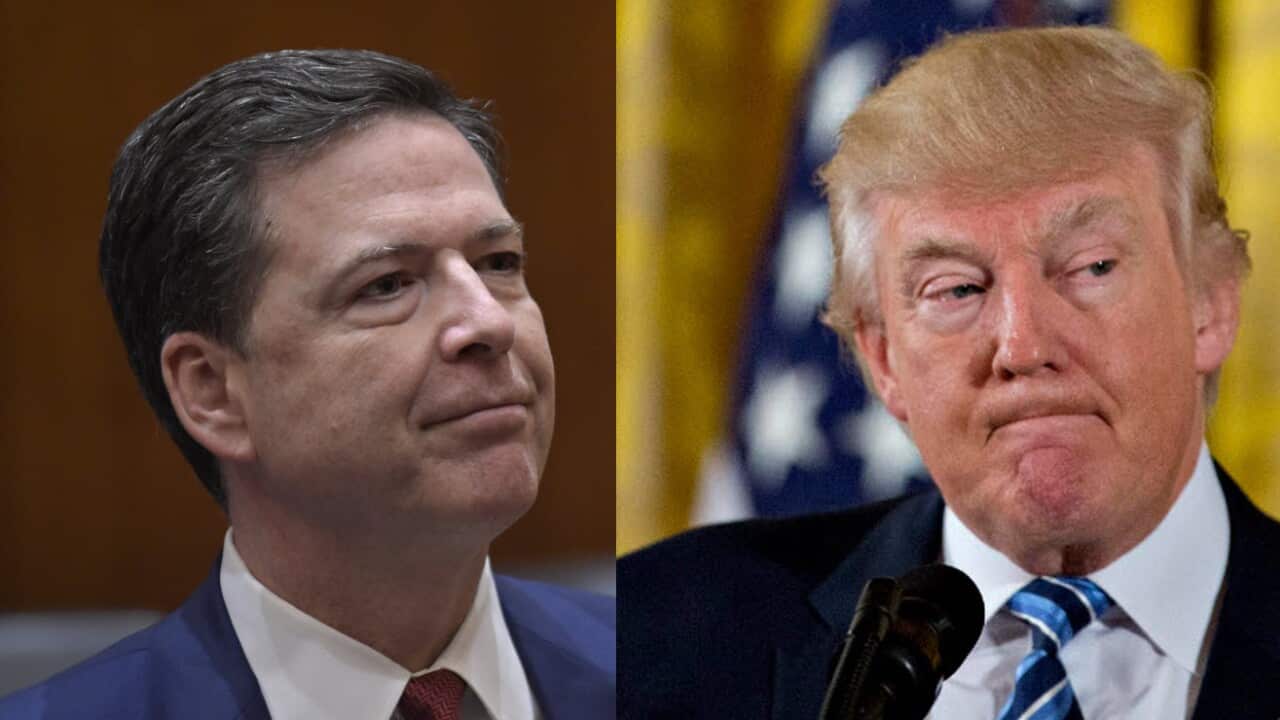 Jim Comey and Donald Trump.