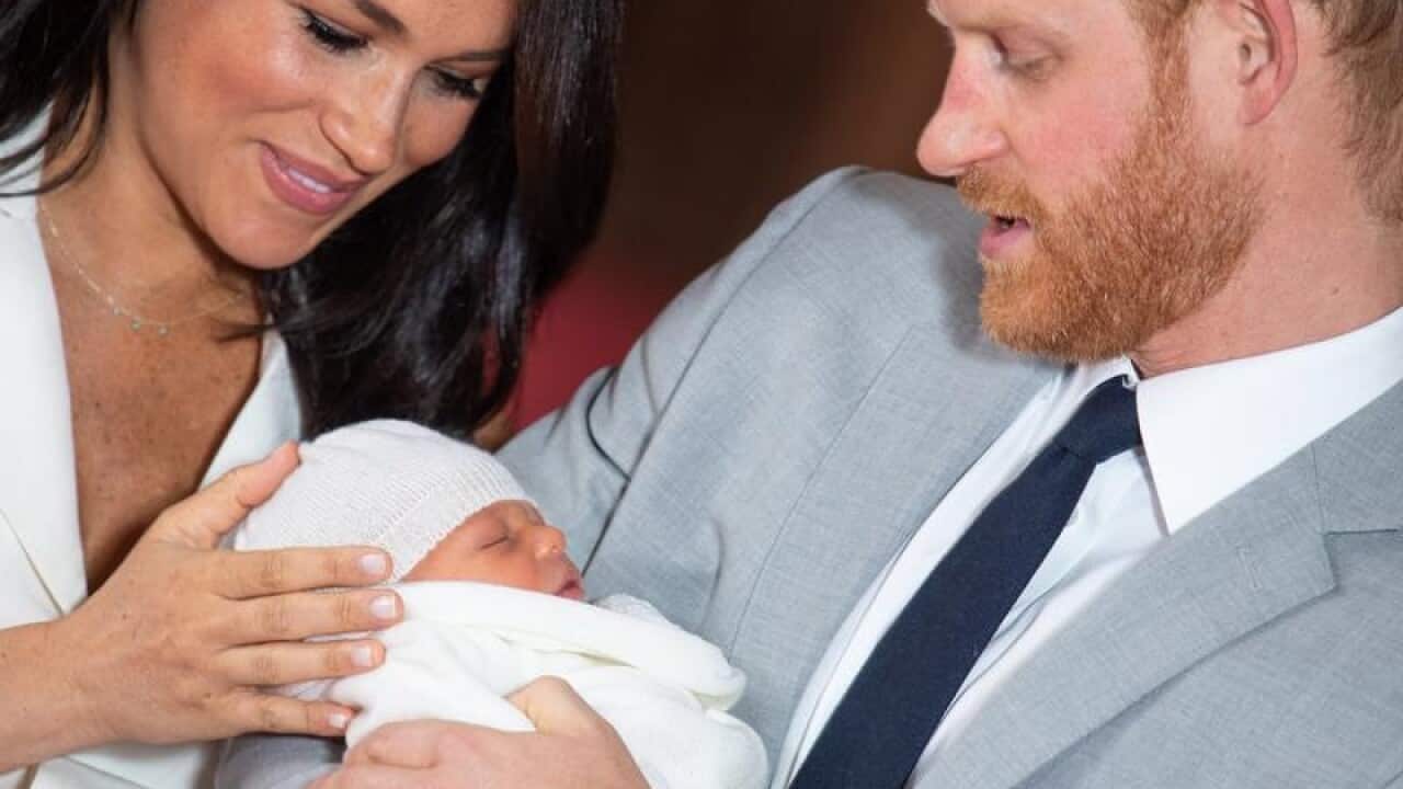 A file image of the Sussexes and baby Archie