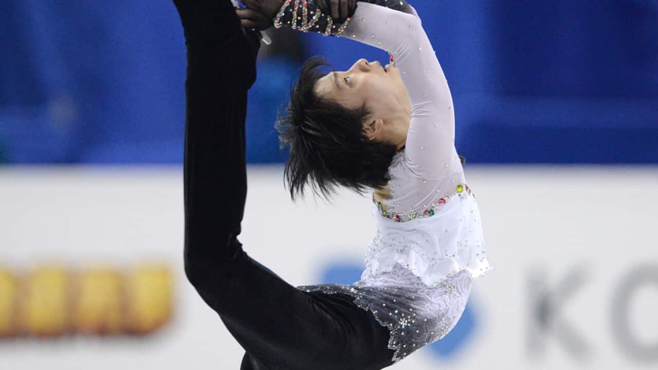 Japan's Yuzuru Hanyu in action at the figure skating final