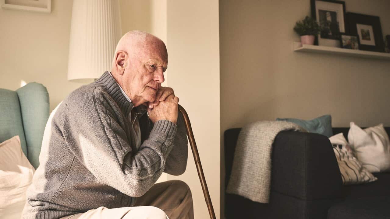 Elderly man sitting alone at home. Every year, 15 June marks the United Nations internationally recognised World Elder Abuse Awareness Day